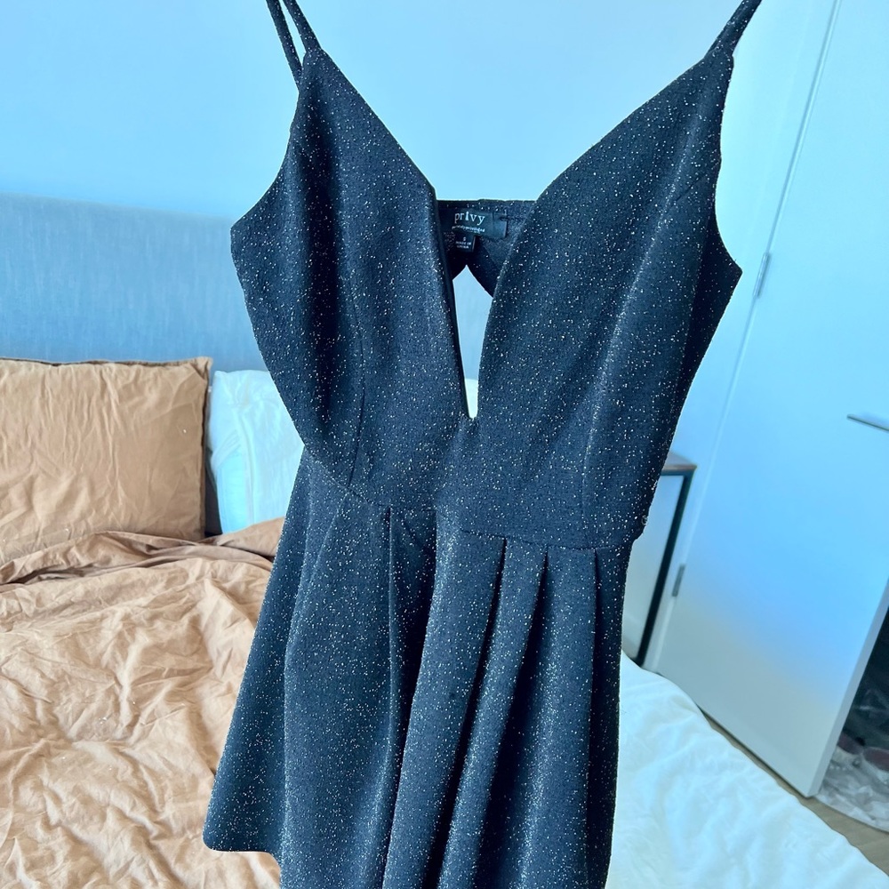 Black Sparkly Evening Cocktail Dress